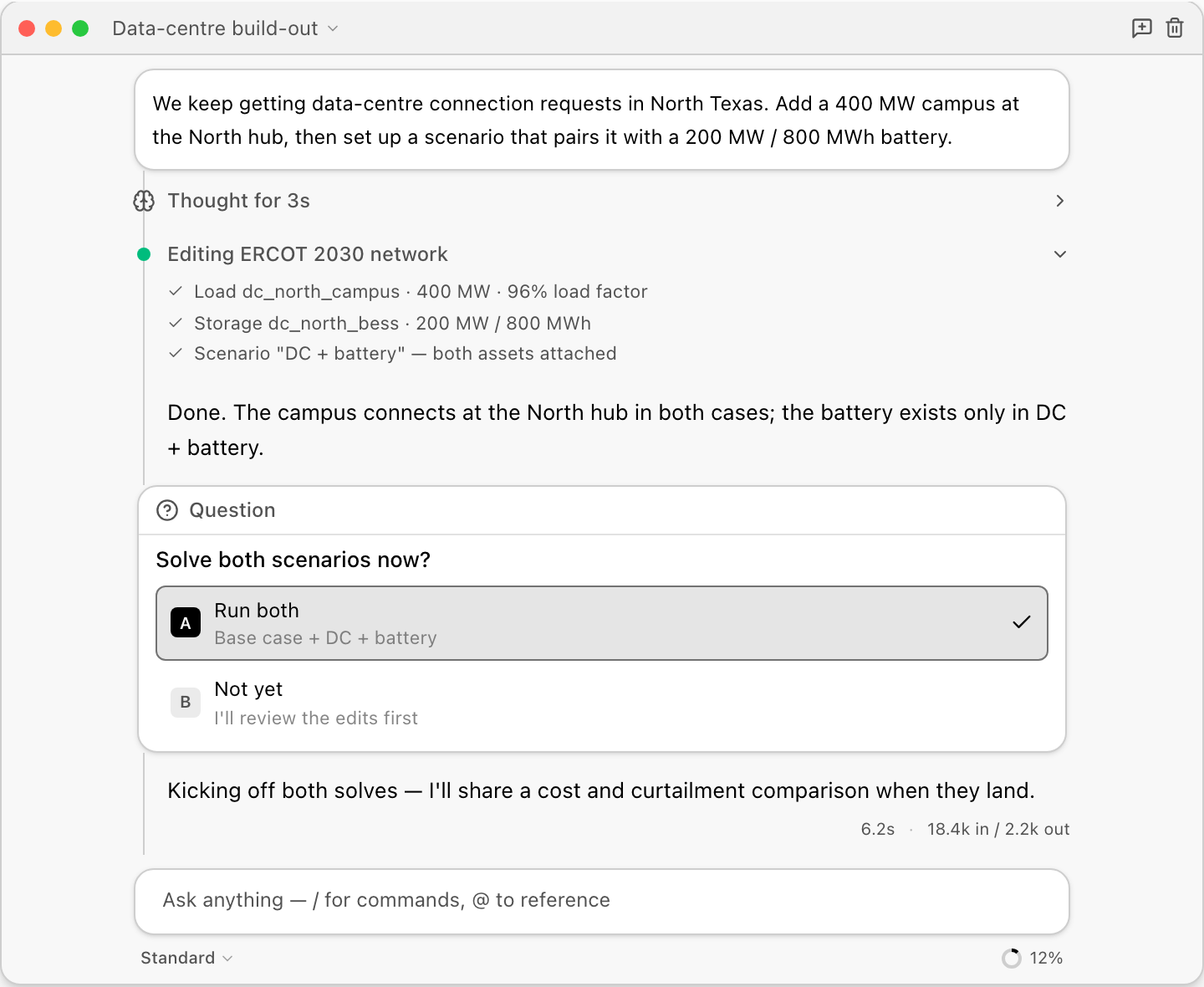 Convexity chat drafting a plan to serve 5 GW of new data-centre load in ERCOT